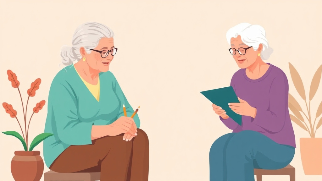 A professional illustration depicting alzheimer's and Art Therapy Benefits