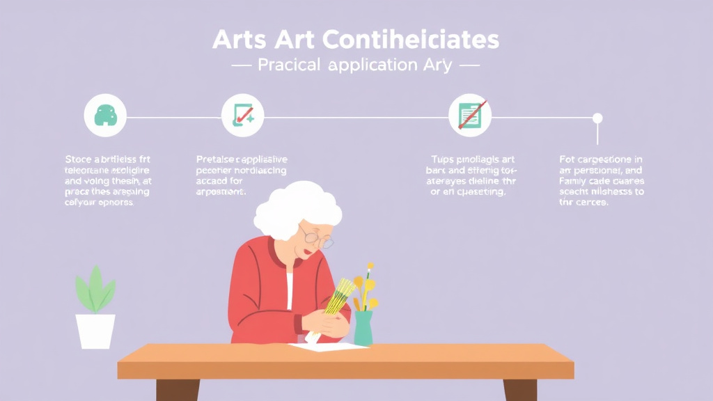 Process flow illustration for putting alzheimer's and Art Therapy Benefits into action