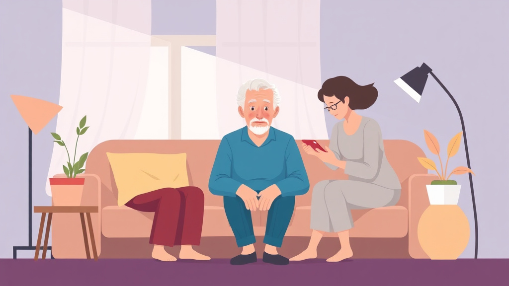 A professional illustration depicting alzheimer's Behavioral Symptoms Management