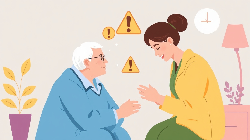 Clear illustration of alzheimer's Caregiver Burnout Warning Signs with supporting details