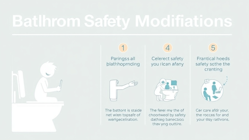 Process flow illustration for putting bathroom Safety Modifications Seniors into action