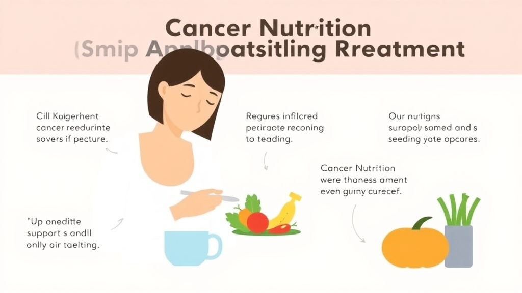 Action-oriented illustration showing how to apply cancer Nutrition During Treatment