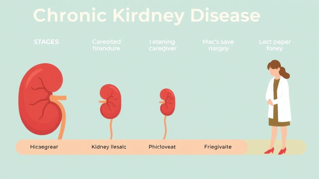A professional illustration depicting chronic Kidney Disease Stages Explained