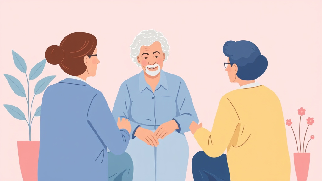 Conceptual diagram showing how dementia Caregiver Support Groups Guide works in practice