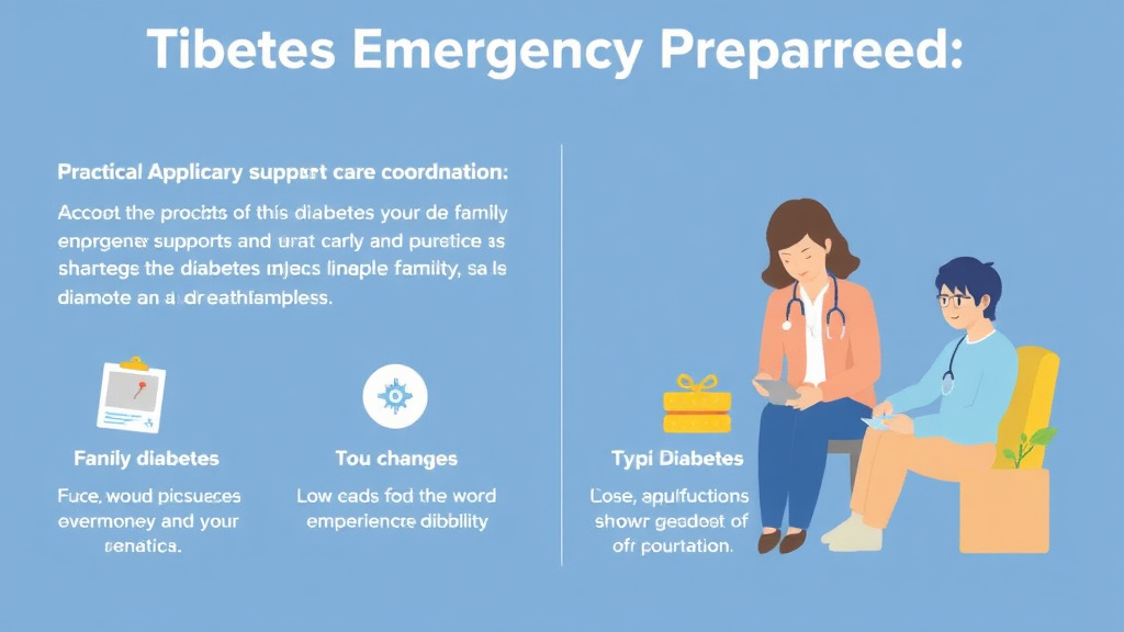 Action-oriented illustration showing how to apply diabetes Emergency Preparedness