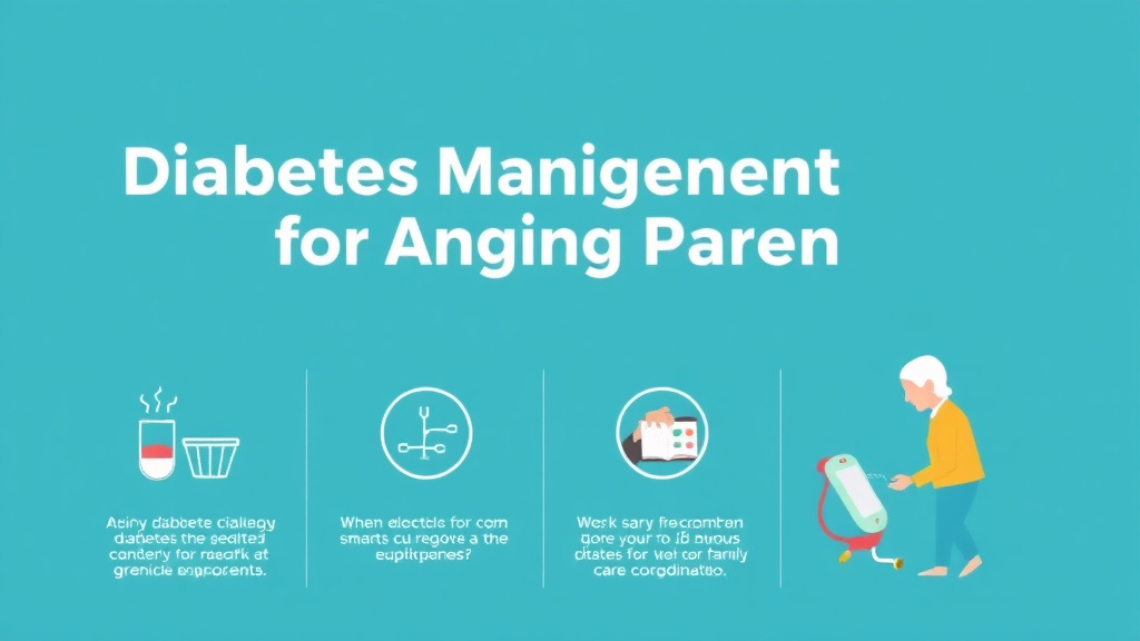 Action-oriented illustration showing how to apply diabetes Management for Aging Parents