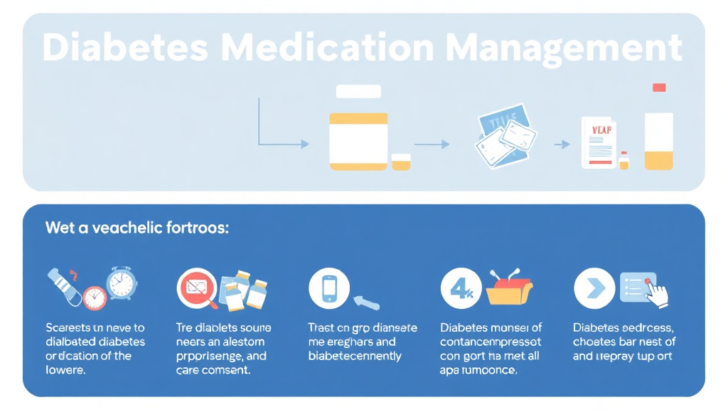 Action-oriented illustration showing how to apply diabetes Medication Management Seniors