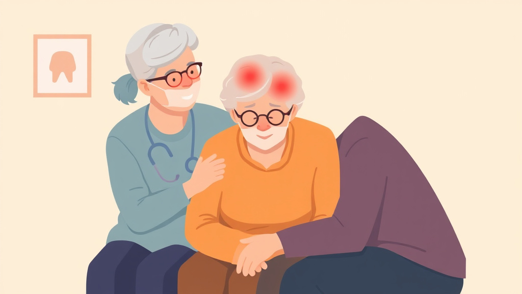 A professional illustration depicting fall Related Head Injuries in Seniors
