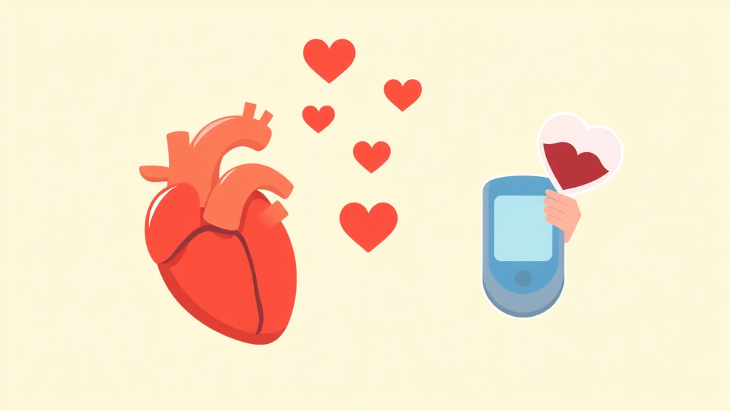Clear illustration of heart Disease and Diabetes Dual Management with supporting details