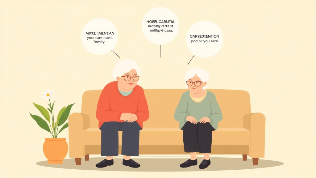Visual overview of mixed Dementia Multiple Causes Explained with key concepts highlighted