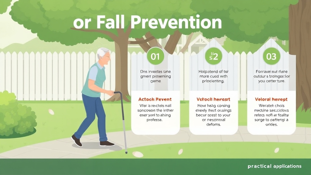 Process flow illustration for putting outdoor Fall Prevention for Seniors into action