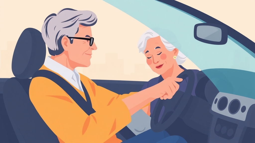 Clear illustration of parkinson's and Driving Safety with supporting details