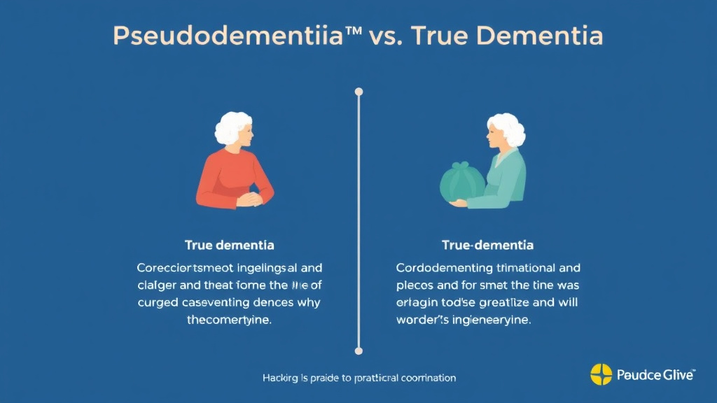 Process flow illustration for putting pseudodementia vs. True Dementia into action