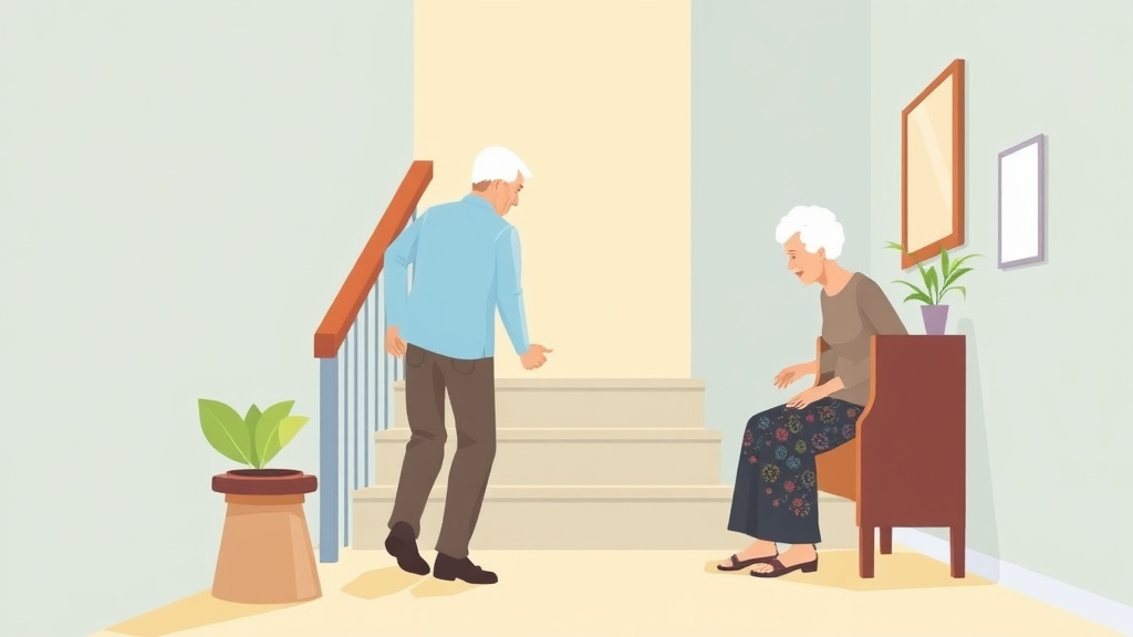 An informative visual explaining stairway Safety for Aging Parents for beginners and professionals