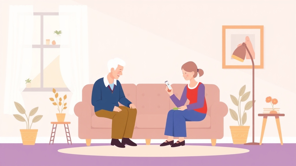 A professional illustration depicting stroke Caregiver Home Modifications