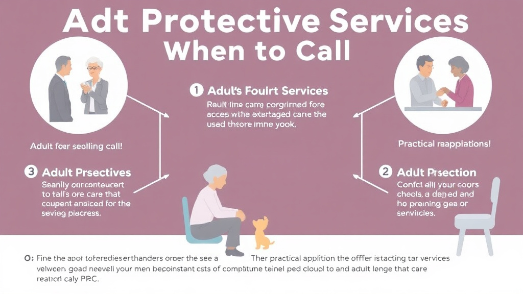 Action-oriented illustration showing how to apply adult Protective Services When to Call