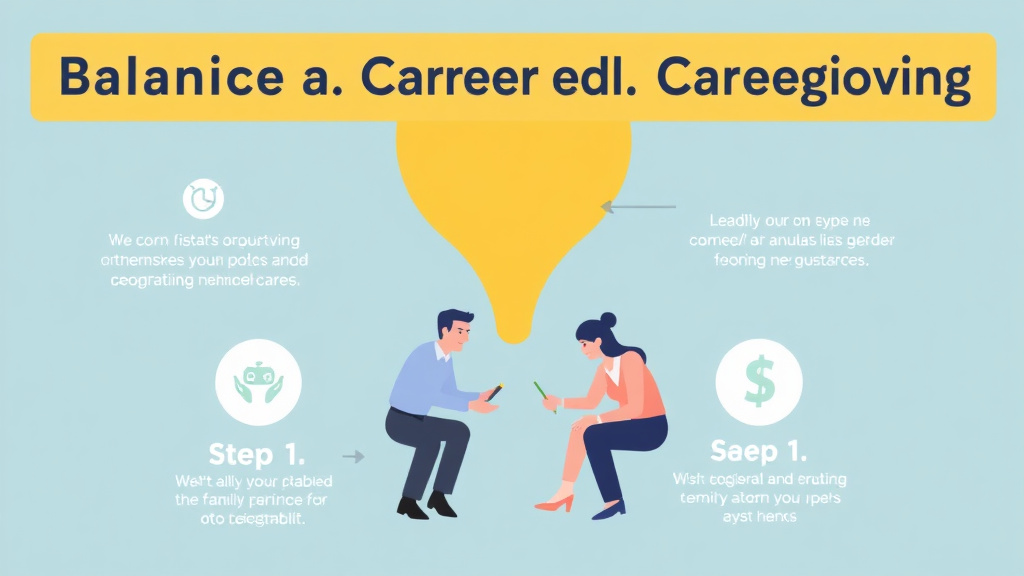 Action-oriented illustration showing how to apply balancing Career and Caregiving