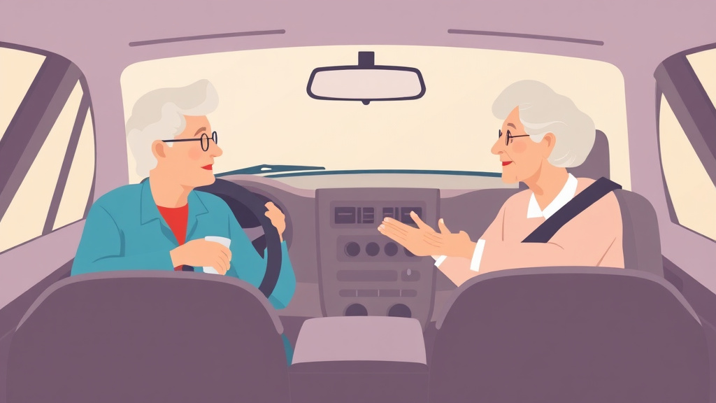 Clear illustration of discussing Driving with Aging Parents with supporting details