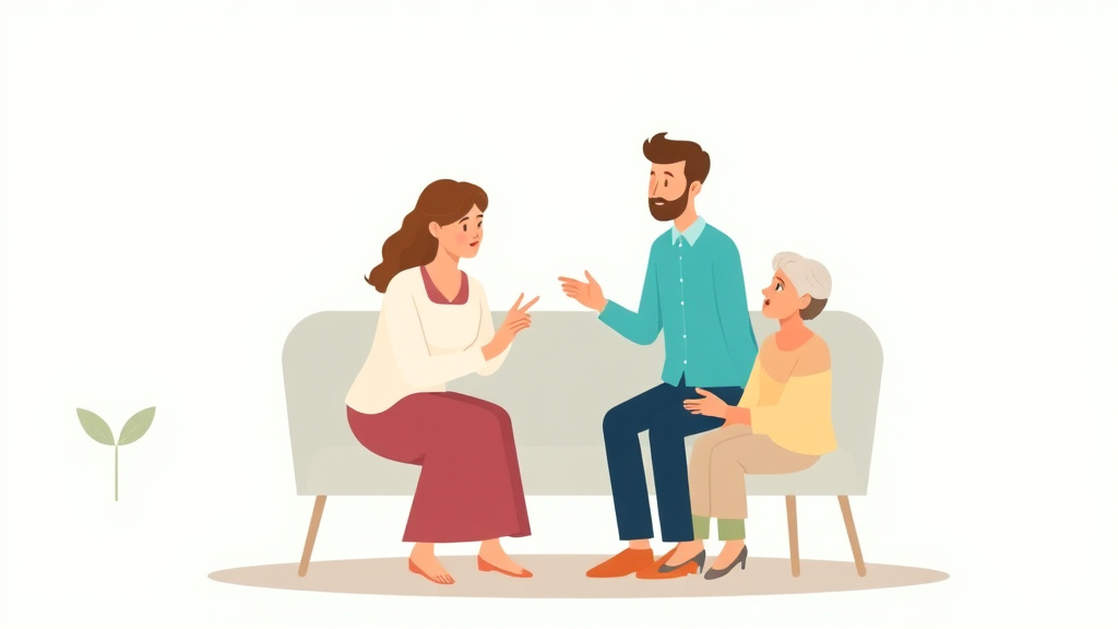 Conceptual diagram showing how discussing End of Life Wishes works in practice