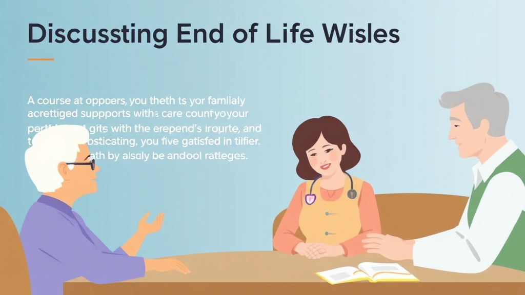 Action-oriented illustration showing how to apply discussing End of Life Wishes