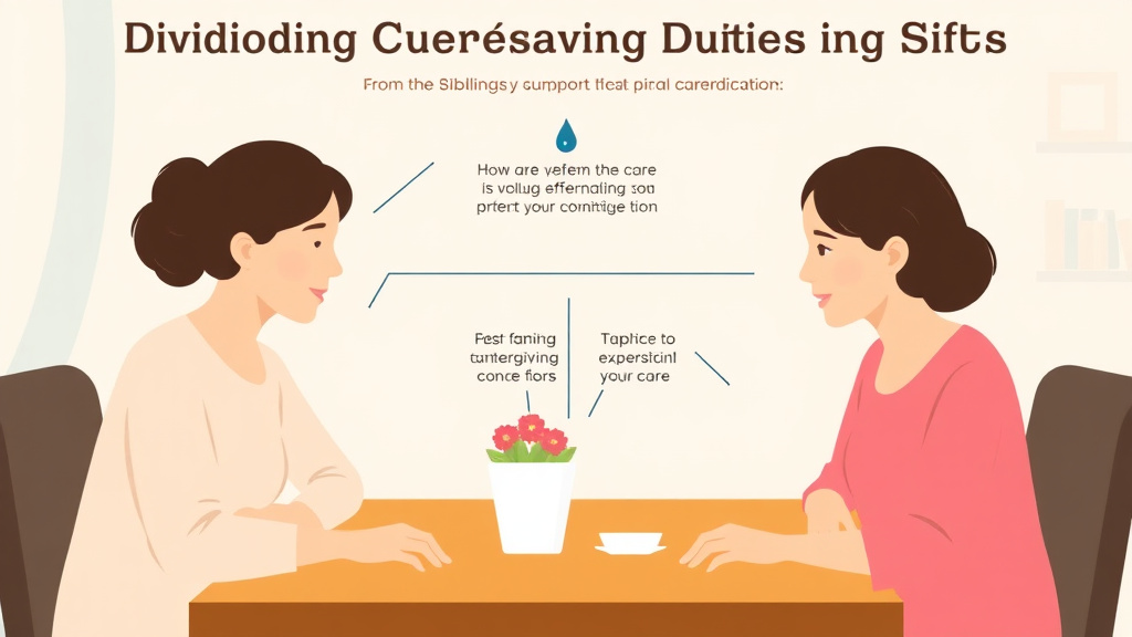 Practical checklist visual for dividing Caregiving Duties Among Siblings