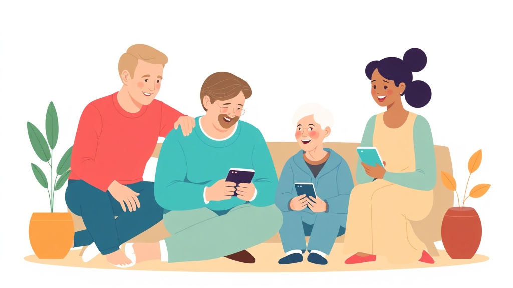 Clear illustration of family Communication Apps for Caregivers with supporting details