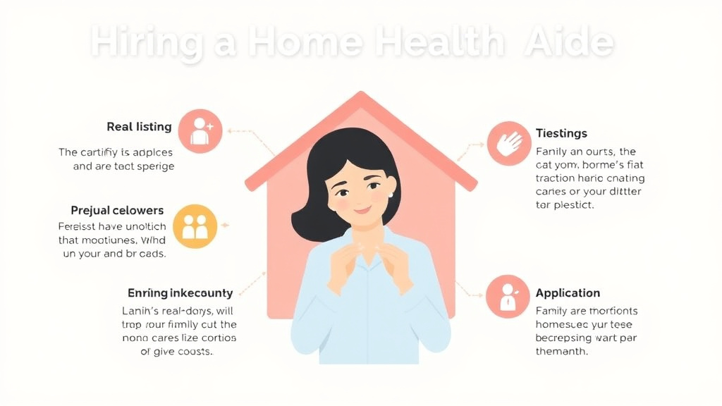 Process flow illustration for putting hiring a Home Health Aide Guide into action