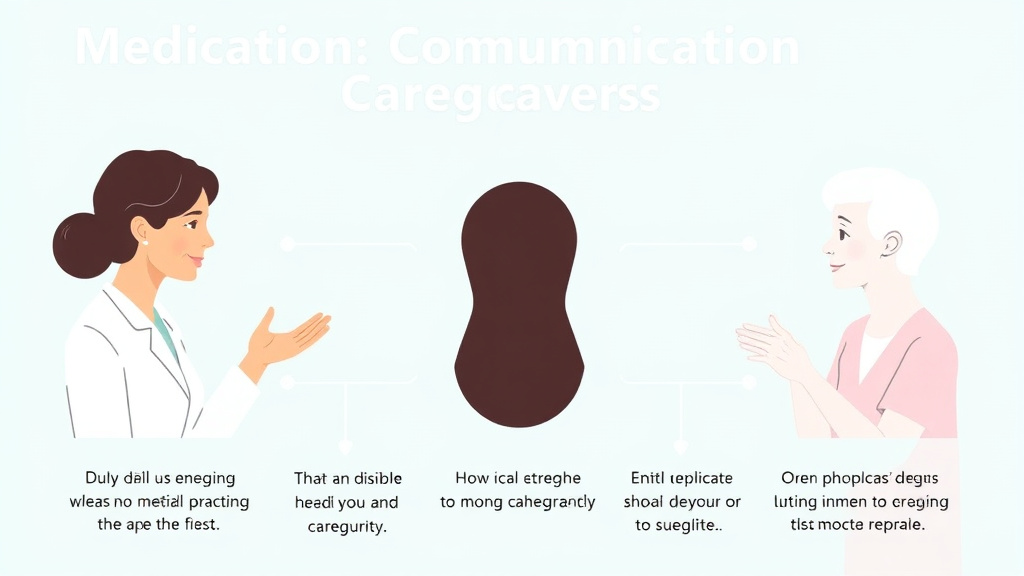 Action-oriented illustration showing how to apply medication Communication Between Caregivers