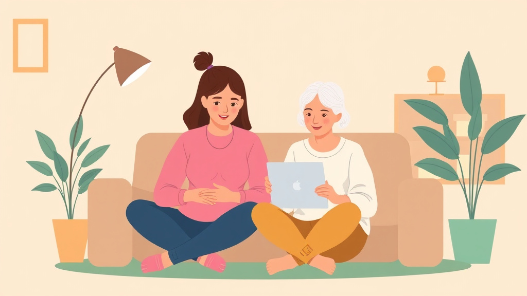 Visual overview of remote Work for Caregivers with key concepts highlighted