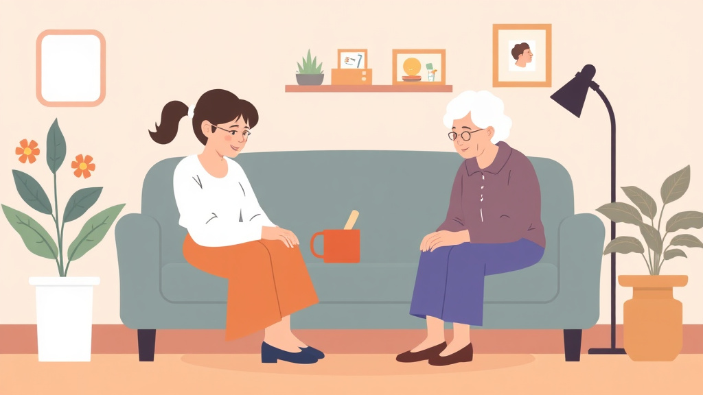 A professional illustration depicting adult Day Care for Respite