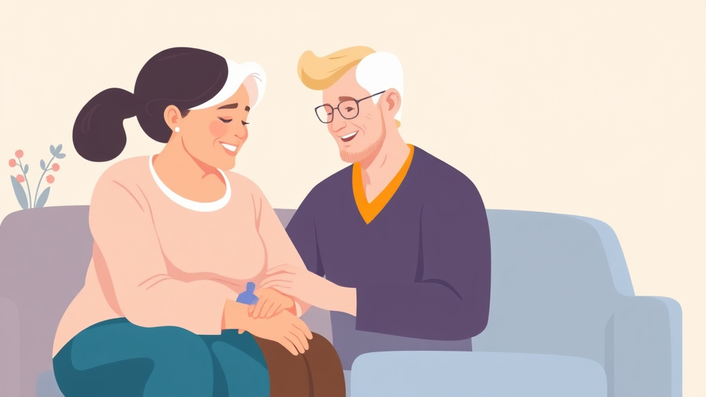 A professional illustration depicting caregiver Annual Health Review