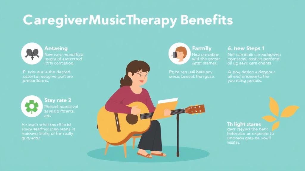 Process flow illustration for putting caregiver Music Therapy Benefits into action