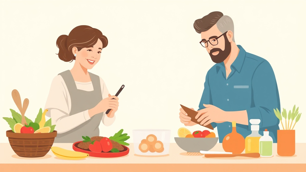 Illustration breaking down the fundamentals of caregiver Nutrition and Meal Planning