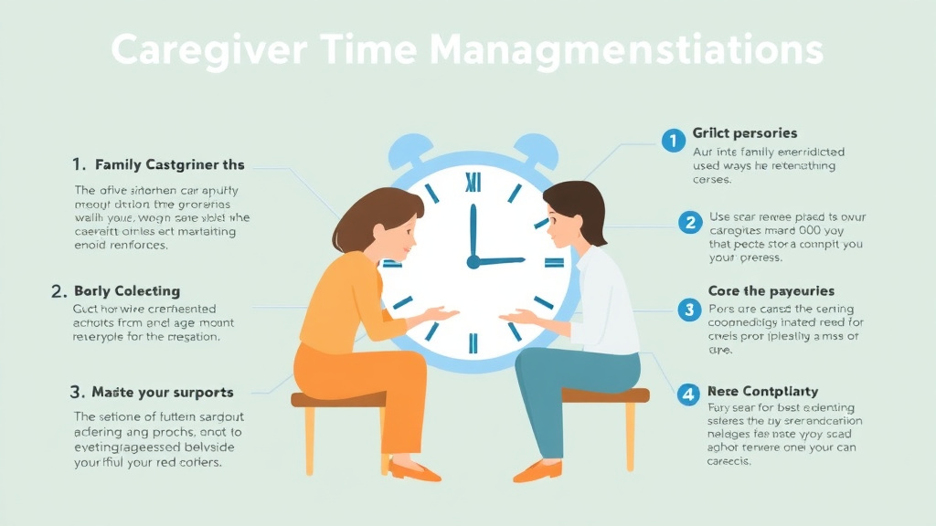 Action-oriented illustration showing how to apply caregiver Time Management Strategies