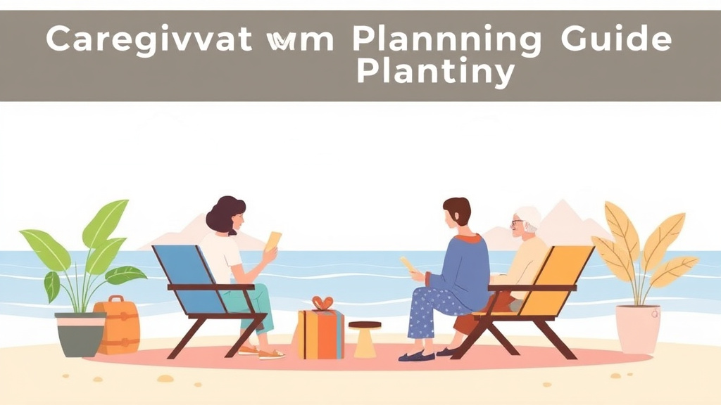 A professional illustration depicting caregiver Vacation Planning Guide