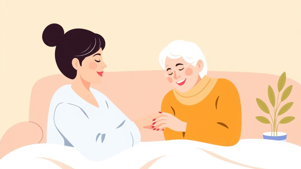 A professional illustration depicting caregiver Weekend Self Care Plan