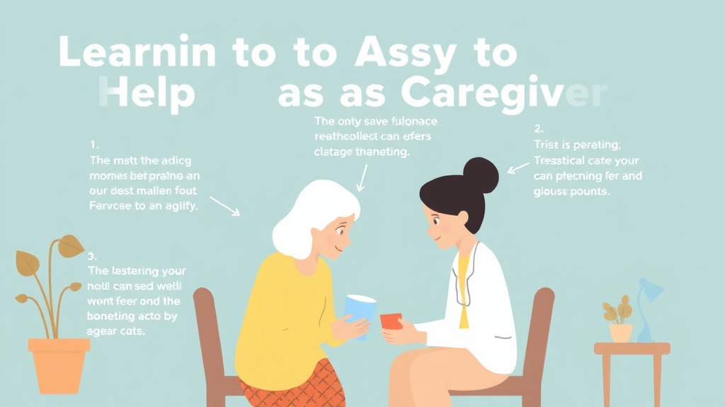Step-by-step visual guide for implementing learning to Ask for Help As Caregiver