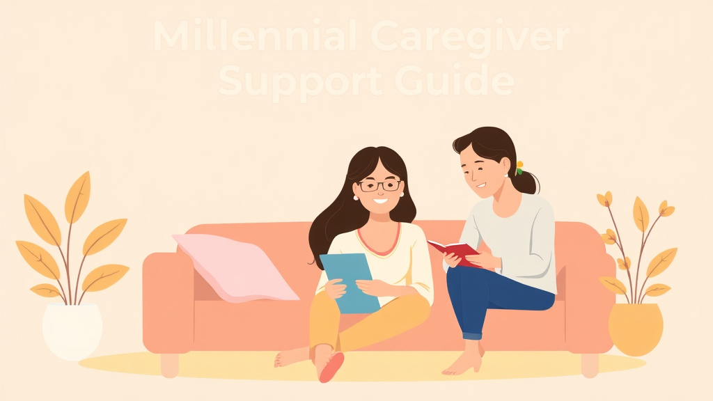 Visual overview of millennial Caregiver Support Guide with key concepts highlighted