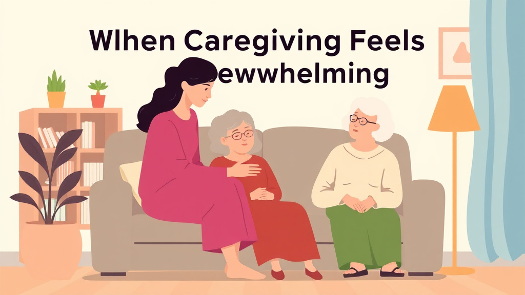 Illustration breaking down the fundamentals of when Caregiving Feels Overwhelming