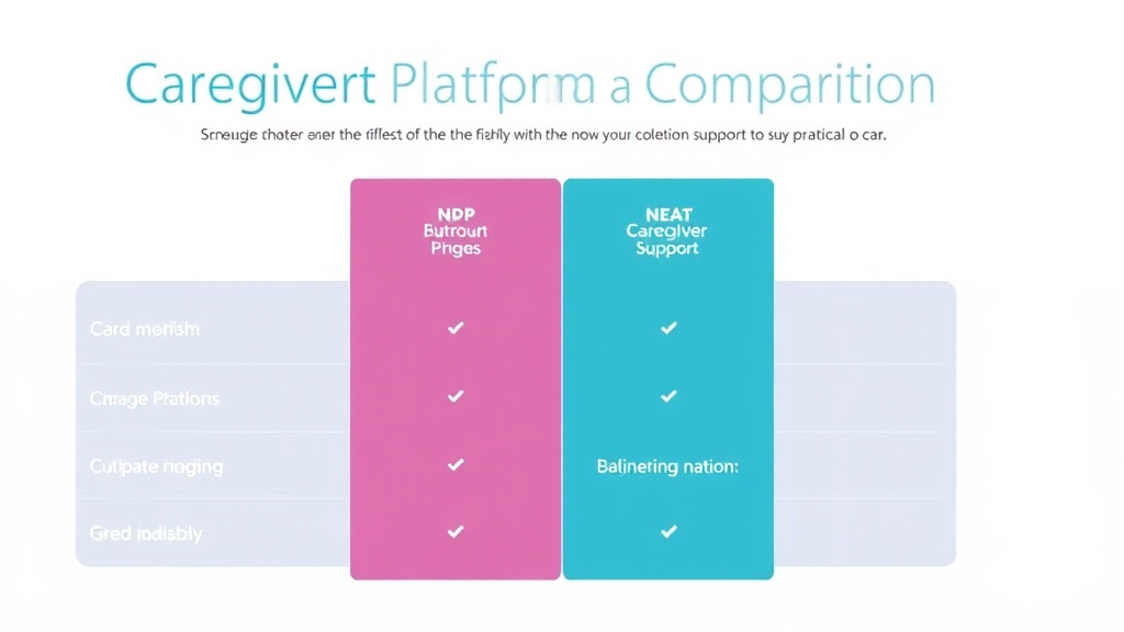 Action-oriented illustration showing how to apply caregiver Platform Pricing Comparison