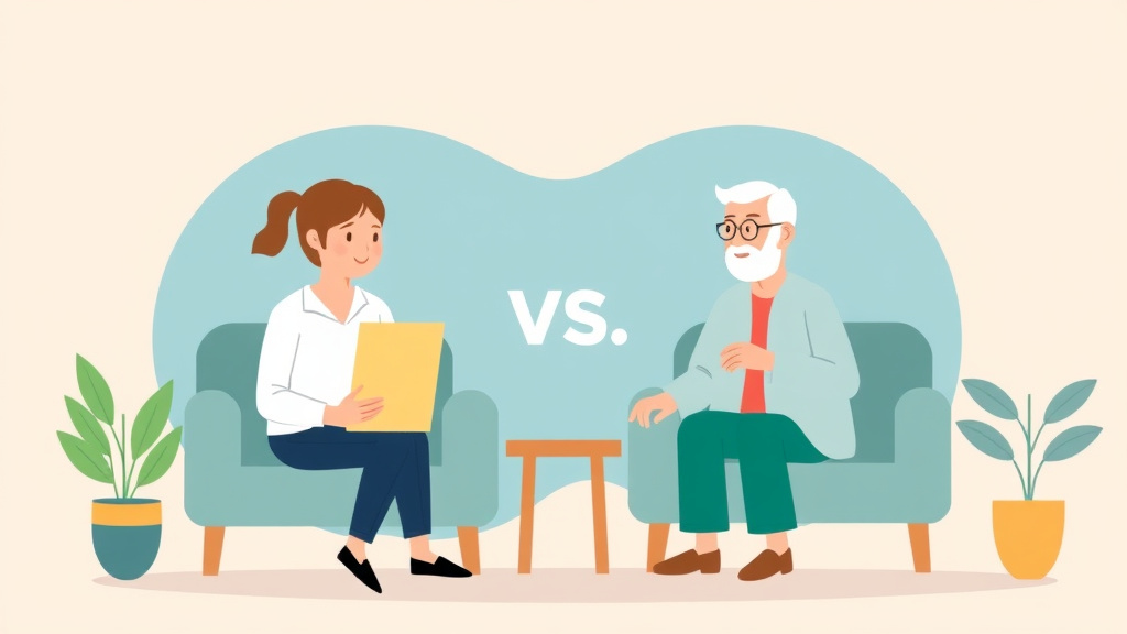 A professional illustration depicting caregiverOS vs. Aarp Caregiving Resources