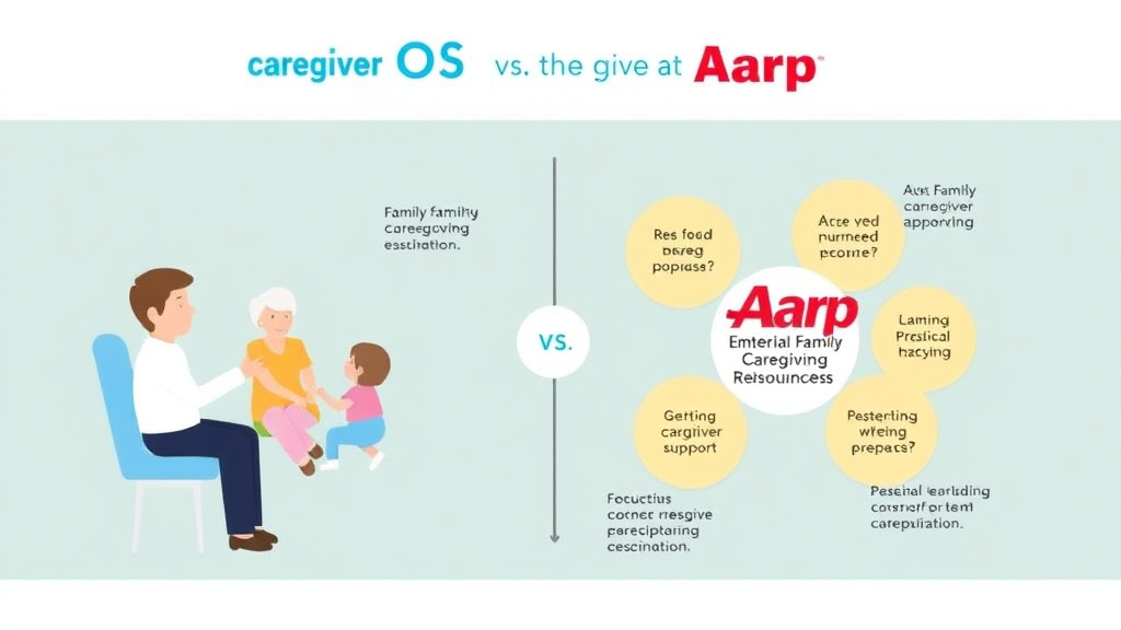 Process flow illustration for putting caregiverOS vs. Aarp Caregiving Resources into action