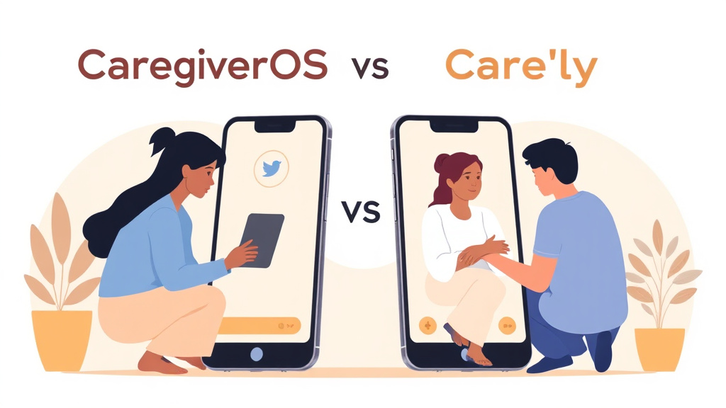 Conceptual diagram showing how caregiverOS vs. Carely App Comparison works in practice