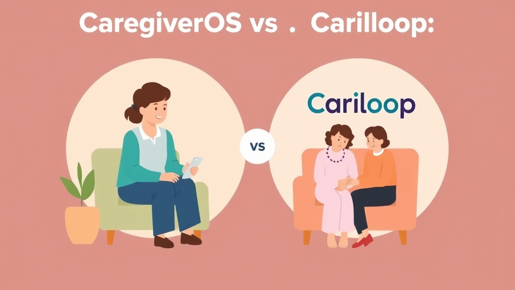 Illustration breaking down the fundamentals of caregiverOS vs. Cariloop Comparison