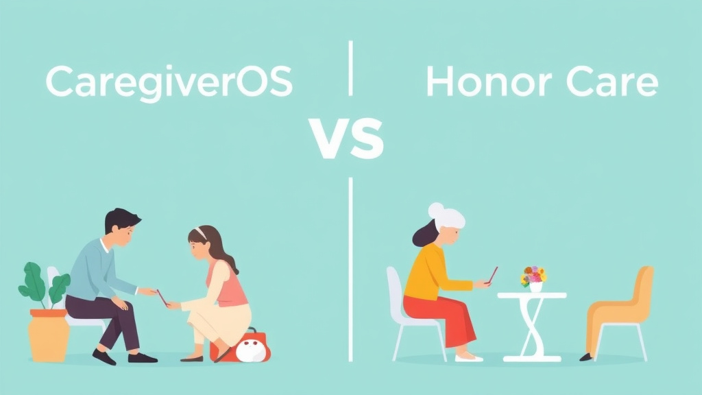 Visual overview of caregiverOS vs. Honor Care Comparison with key concepts highlighted