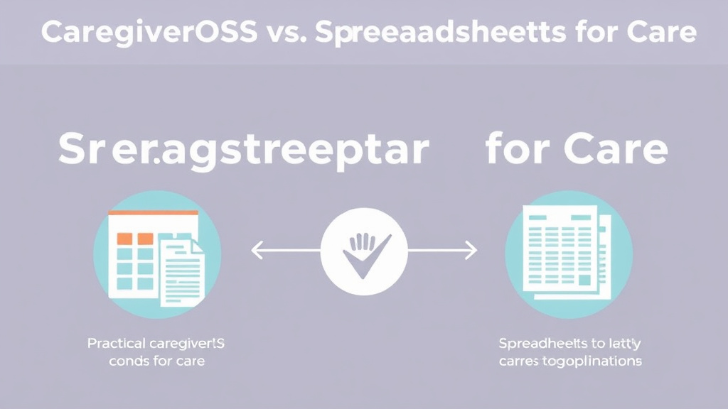 Practical checklist visual for caregiverOS vs. Spreadsheets for Care
