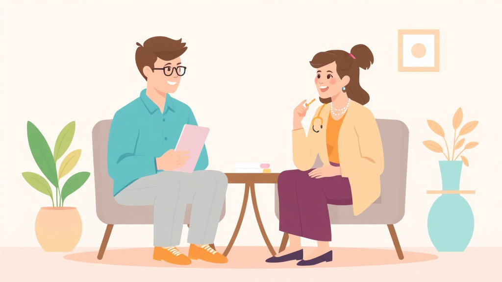 Visual overview of caregiverOS vs. Talkiatry for Caregivers with key concepts highlighted