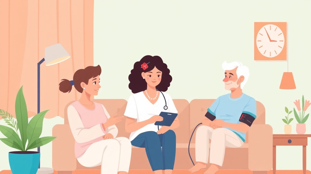 A professional illustration depicting blood Pressure Monitoring at Home
