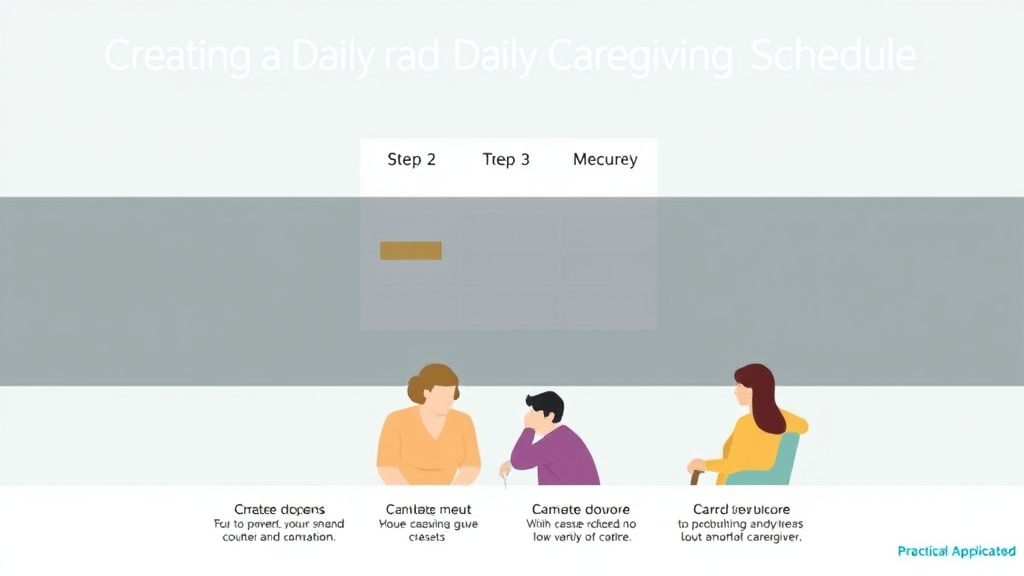 Process flow illustration for putting creating a Daily Caregiving Schedule into action