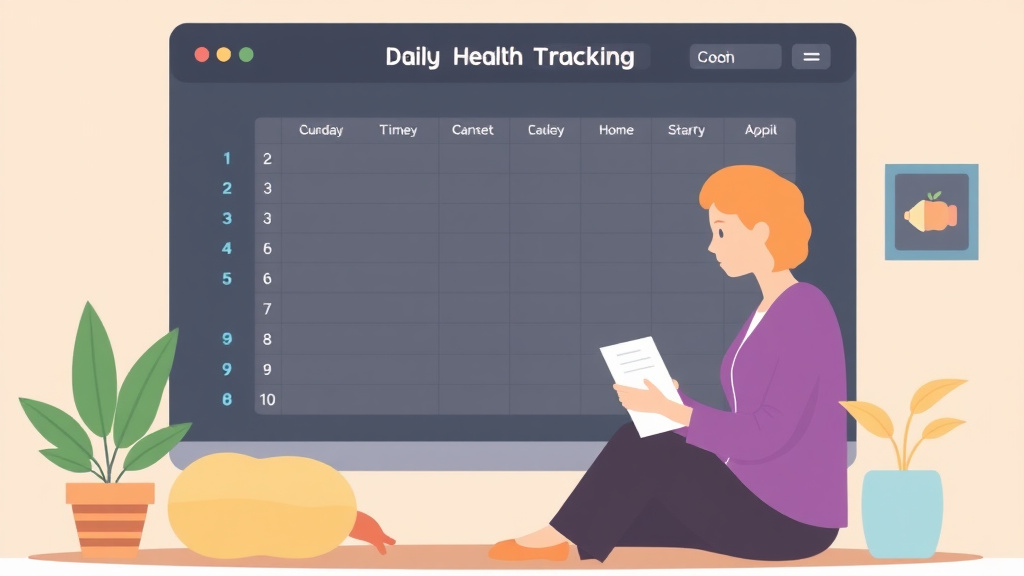 Educational graphic covering the essentials of daily Health Tracking Log